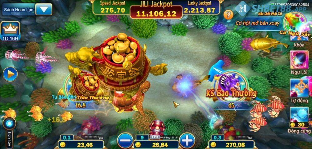 Những tính năng trong game jackpot đánh cá