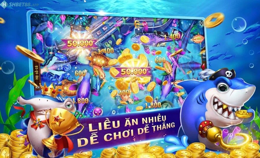 Giao diện game bắn cá Shbet rất đẹp mắt và sinh động